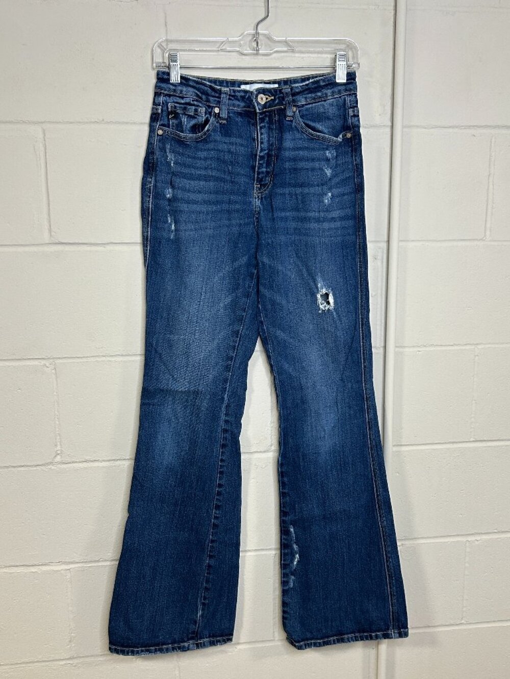 Kancan Jeans Womens 26 Luke High Rise Flare Stretch Distressed Western Country